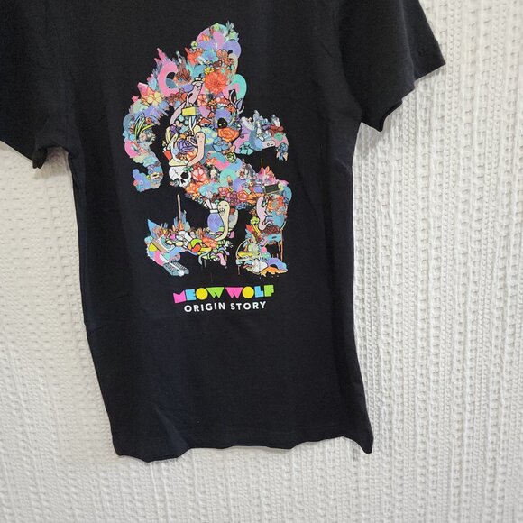 Meow Wolf Neon Black Graphic Crewneck Shirt Size X-Small Women's - Picture 6 of 10